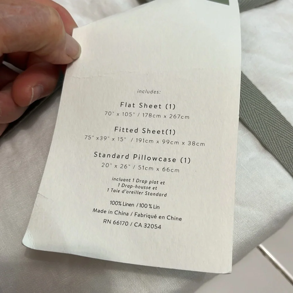 Anthropologie x Moderna Twin Linen Sheet Set NIB READ